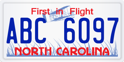 NC license plate ABC6097