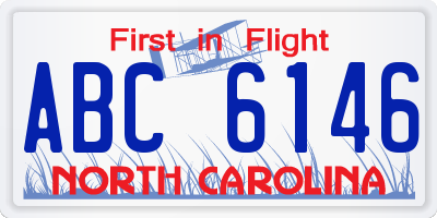 NC license plate ABC6146