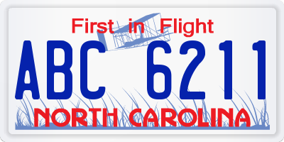 NC license plate ABC6211
