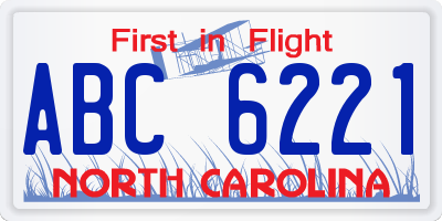 NC license plate ABC6221