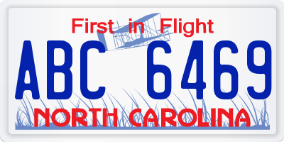 NC license plate ABC6469