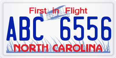 NC license plate ABC6556