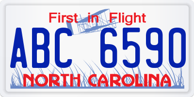 NC license plate ABC6590