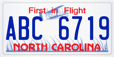 NC license plate ABC6719