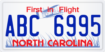 NC license plate ABC6995