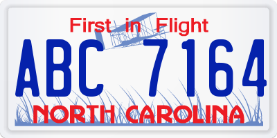 NC license plate ABC7164