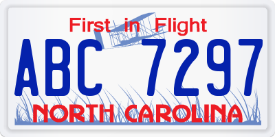 NC license plate ABC7297