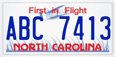 NC license plate ABC7413