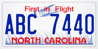 NC license plate ABC7440