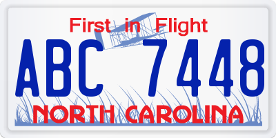 NC license plate ABC7448