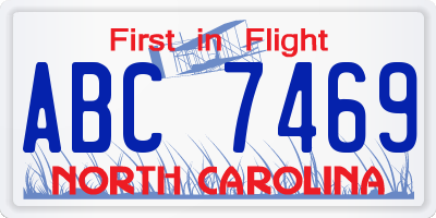 NC license plate ABC7469