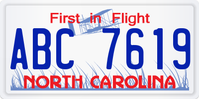 NC license plate ABC7619