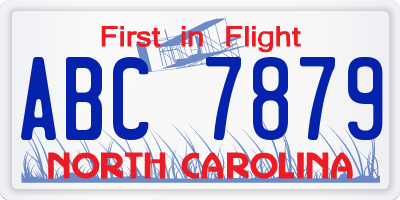 NC license plate ABC7879