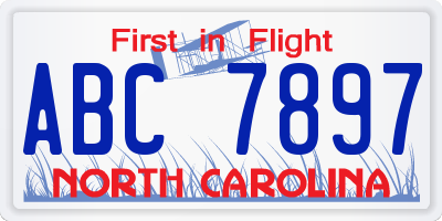 NC license plate ABC7897