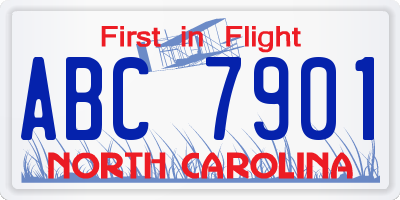 NC license plate ABC7901