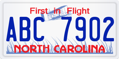 NC license plate ABC7902