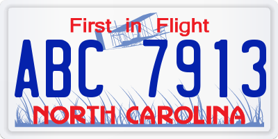 NC license plate ABC7913