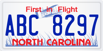 NC license plate ABC8297