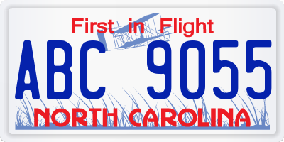 NC license plate ABC9055