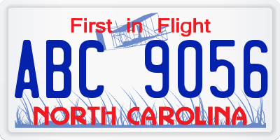 NC license plate ABC9056