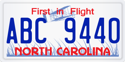 NC license plate ABC9440