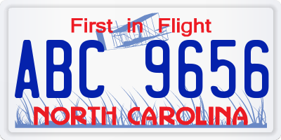 NC license plate ABC9656