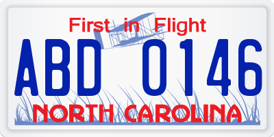 NC license plate ABD0146