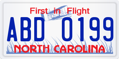 NC license plate ABD0199
