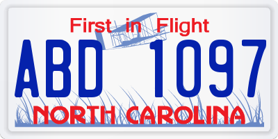 NC license plate ABD1097
