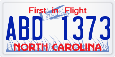 NC license plate ABD1373