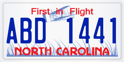 NC license plate ABD1441