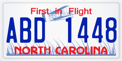 NC license plate ABD1448