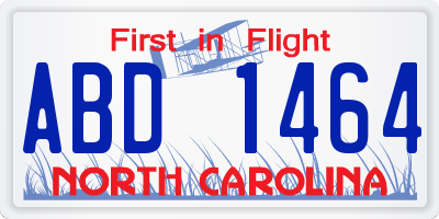 NC license plate ABD1464