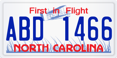NC license plate ABD1466