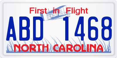 NC license plate ABD1468