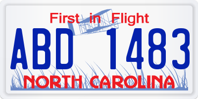 NC license plate ABD1483