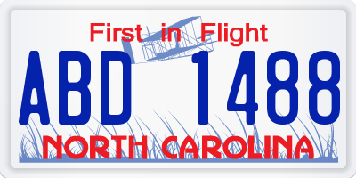 NC license plate ABD1488