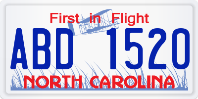 NC license plate ABD1520