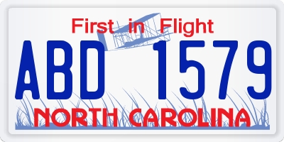 NC license plate ABD1579