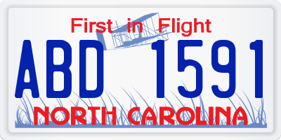 NC license plate ABD1591