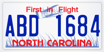 NC license plate ABD1684