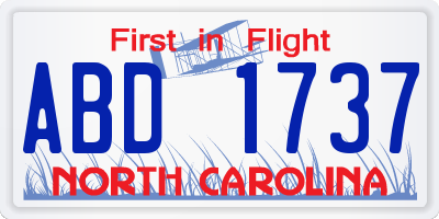 NC license plate ABD1737
