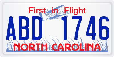 NC license plate ABD1746