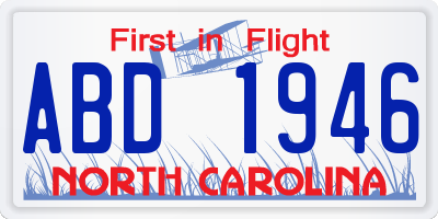 NC license plate ABD1946