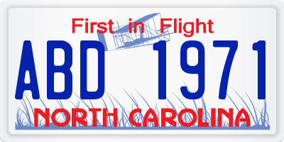 NC license plate ABD1971