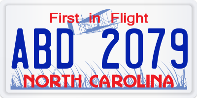 NC license plate ABD2079