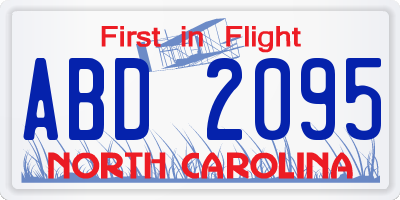 NC license plate ABD2095