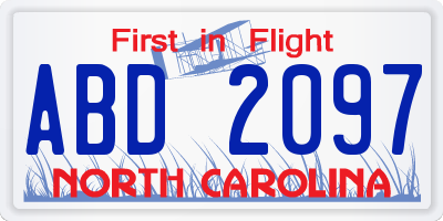 NC license plate ABD2097