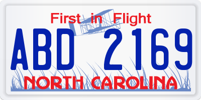 NC license plate ABD2169