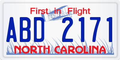 NC license plate ABD2171